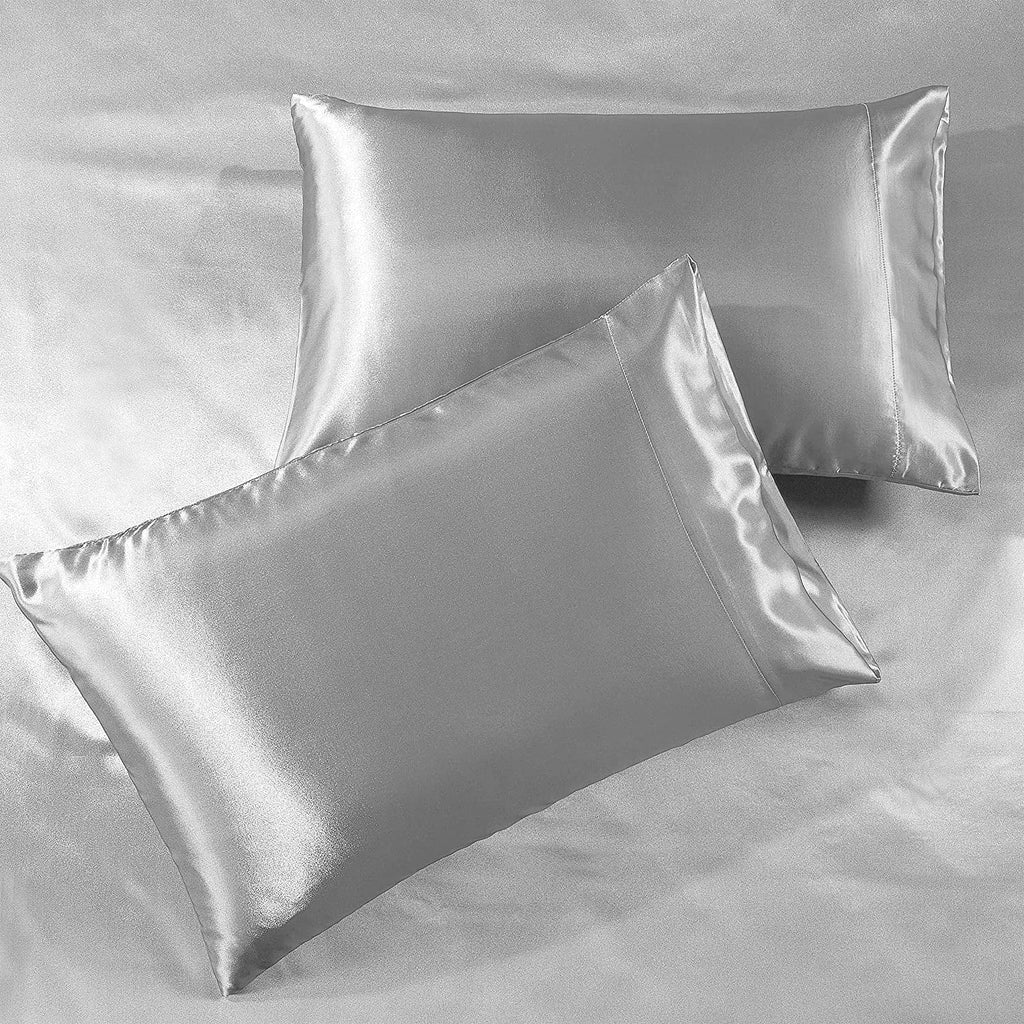 Microfiber Satin Gray 4 Piece Full Size Bed Sheets E899