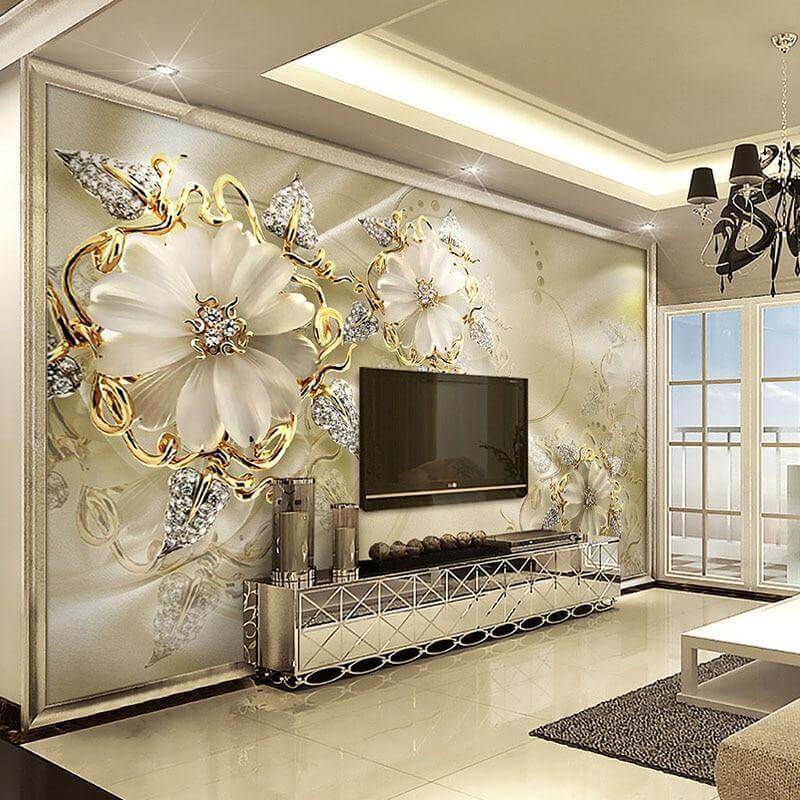 Gold Floral Wallpaper P68430