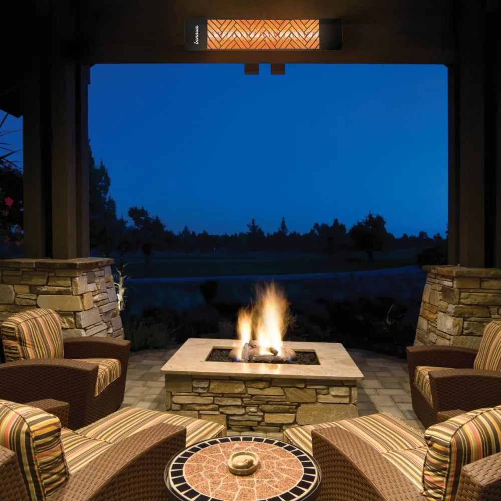 Outdoor Wall Mount Electric Infrared Heater, 208 Voltage, Black Finish C252456