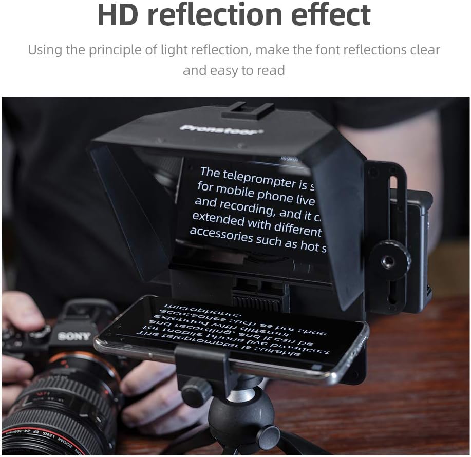 Portable Teleprompter Kit with Remote Control for Phone and DSLR Recording Pack of 2 Q7335
