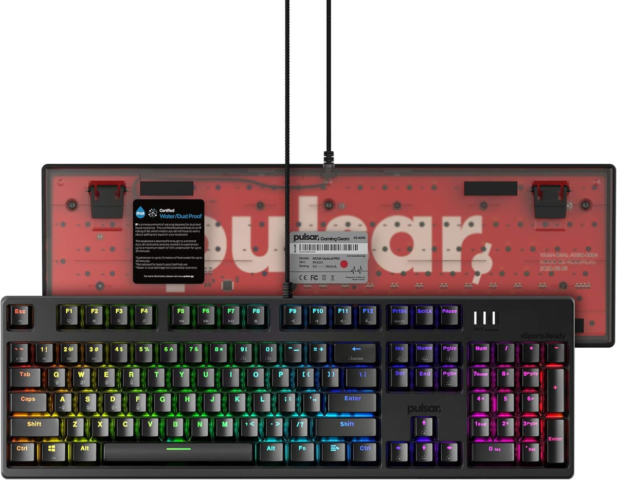 Optical Mechanical Gaming Keyboard 104 Keys Hot Swappable RGB Backlit USB G81044