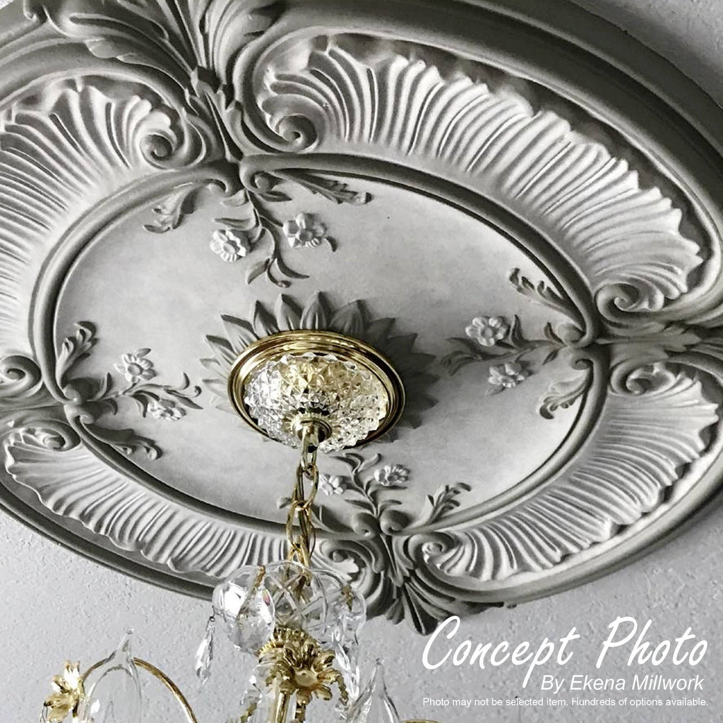 Salem Ceiling Medallion, Hand-Painted Green Gold C837329