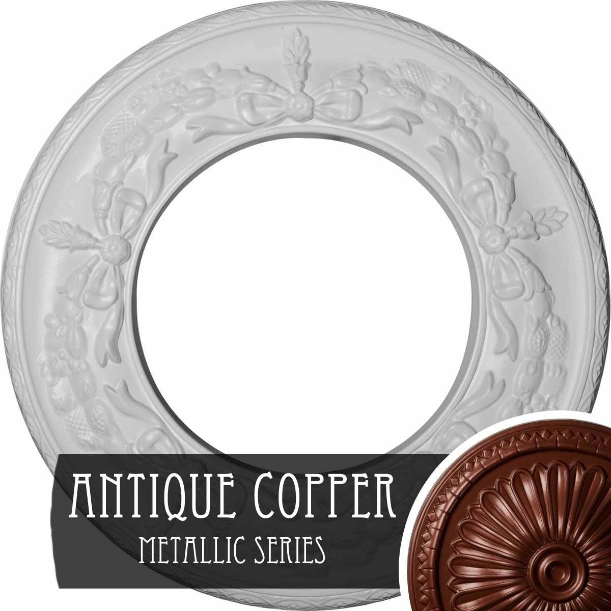 Salem Ceiling Medallion, Hand-Painted Green Gold C837329
