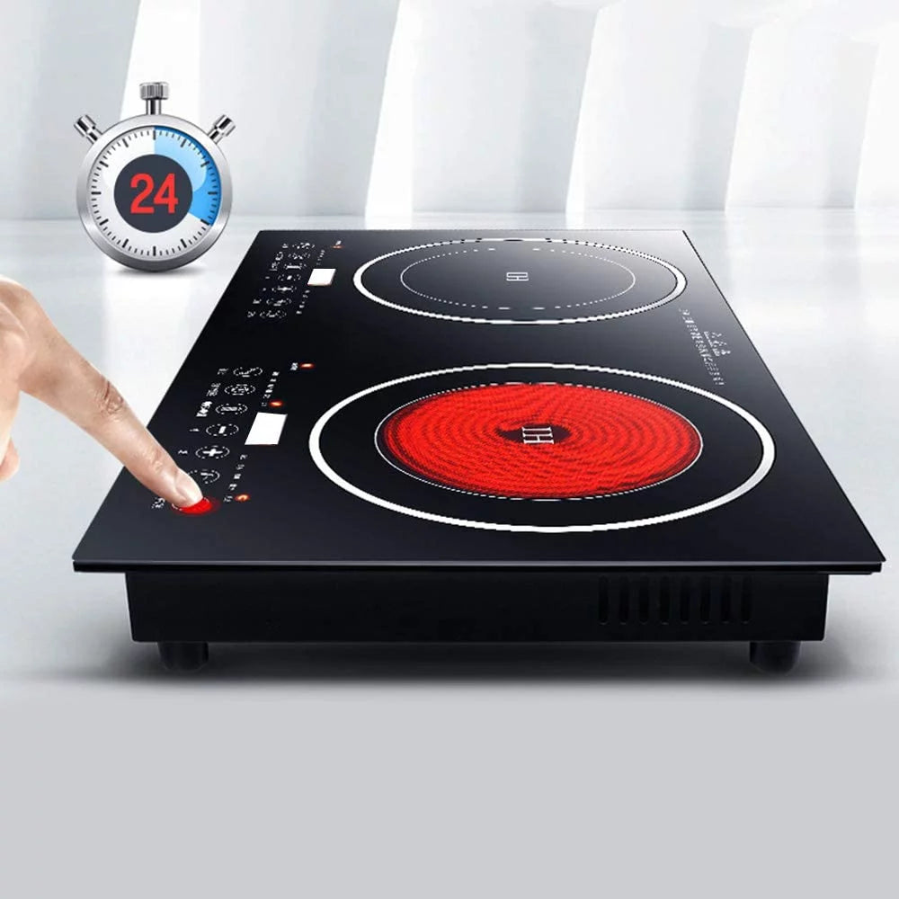 2400W Electric Double Burner Cooktop Black L725986