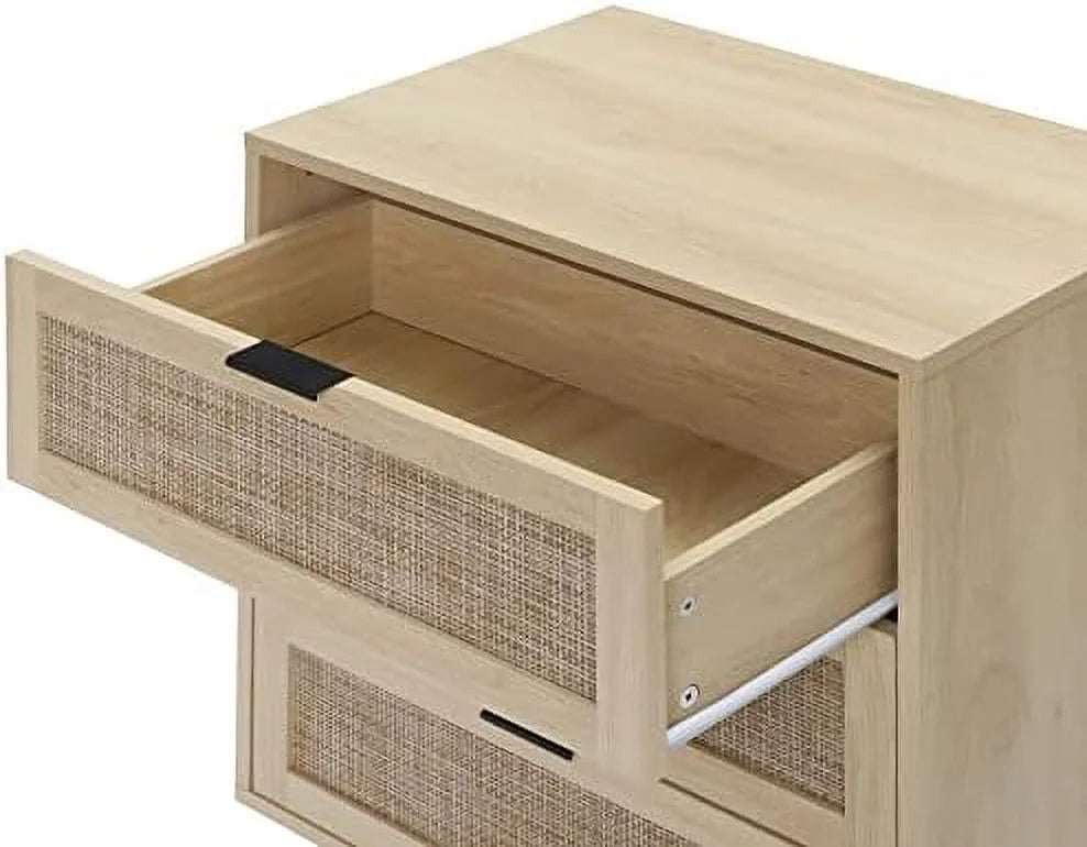 3 Drawer Rattan Dresser with Solid Wood Legs N705493