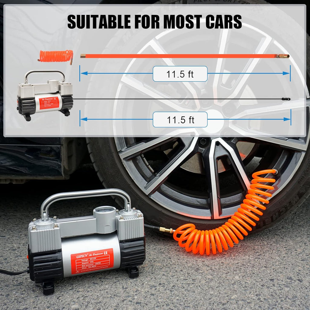 Portable Dual Cylinder 12V DC Air Compressor Tire Inflator U1099