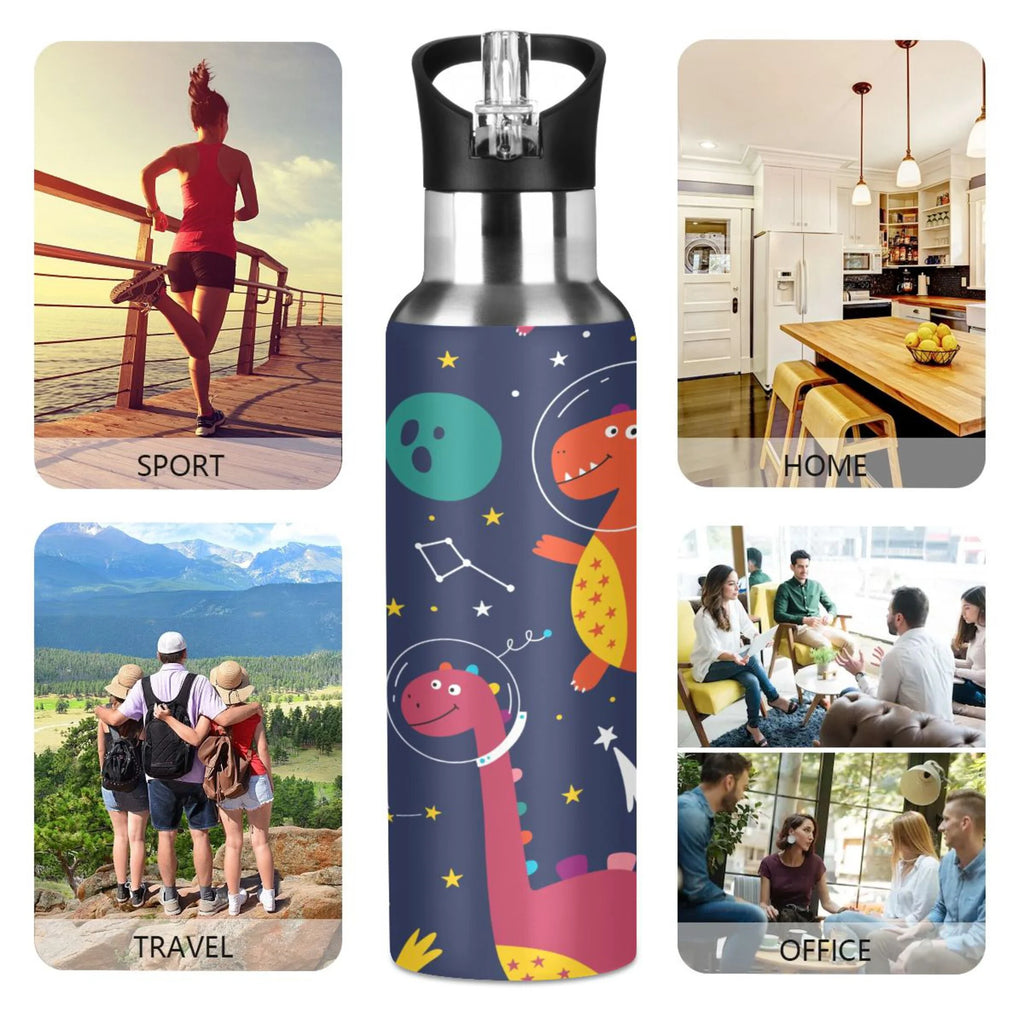 Stainless Steel Insulated Water Bottle with Straw Lid H6944