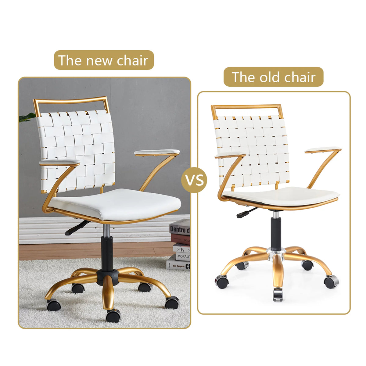 Vegan Leather Ergonomic Swivel Desk Chair I9733