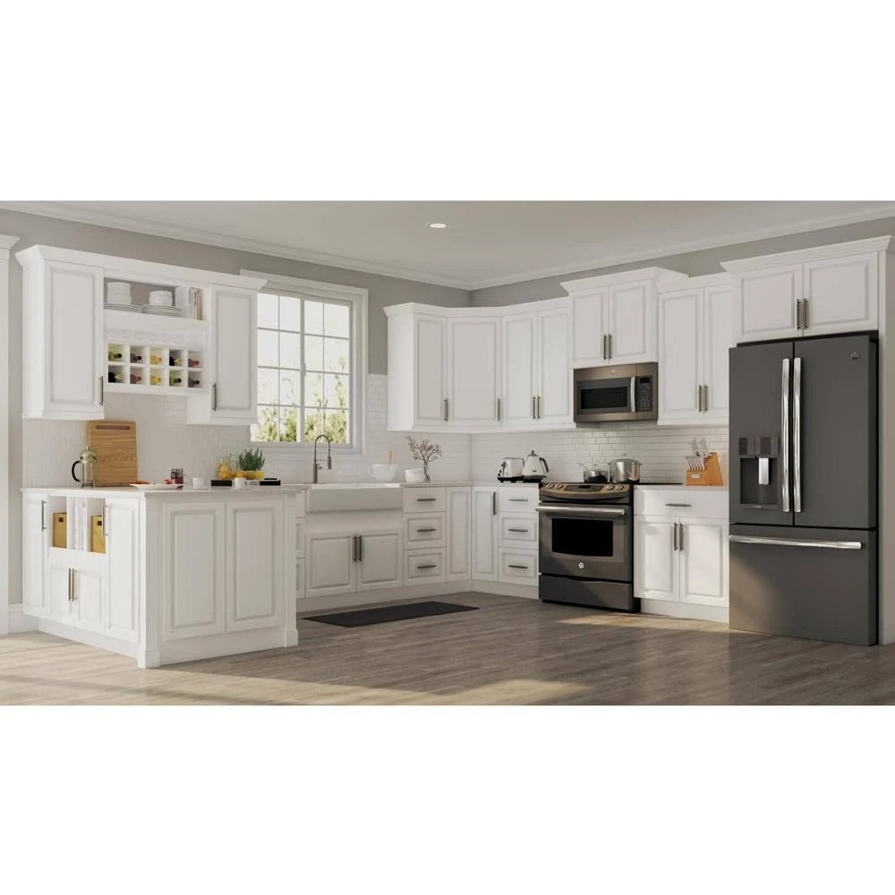 Satin White Pull Out Trash Can Base Kitchen Cabinet A478