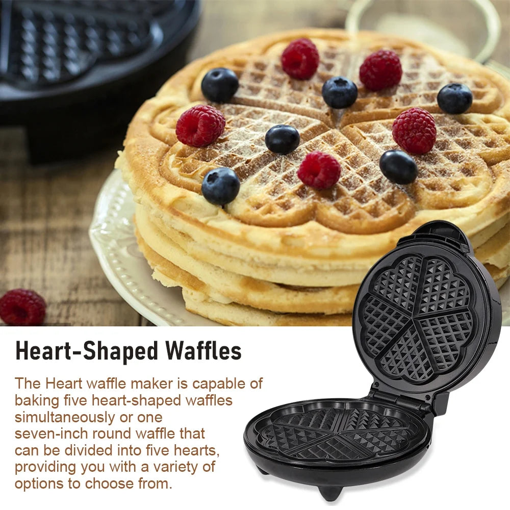 Heart-shaped Waffle Maker 1000w B7697