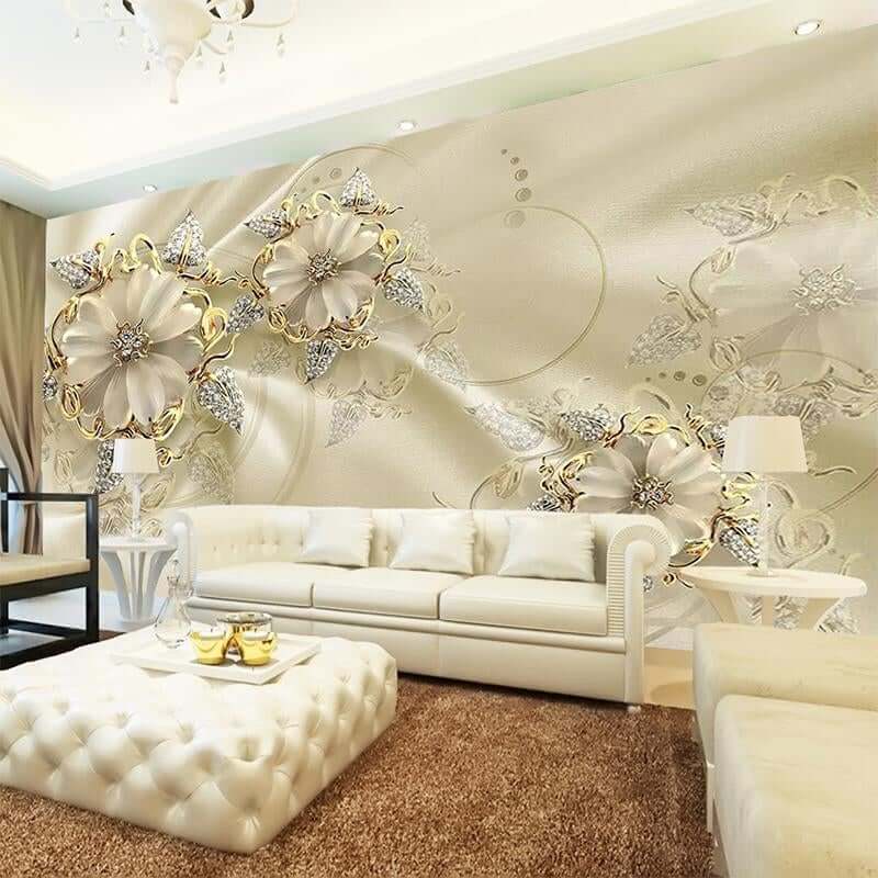 Gold Floral Wallpaper P68430