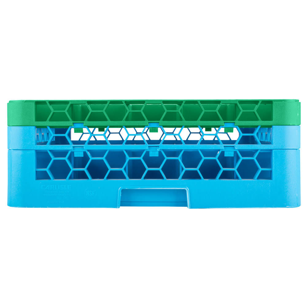 16 Compartment Green Glass Rack J896