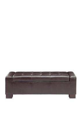 Brown Tufted Top Storage Bench G838035