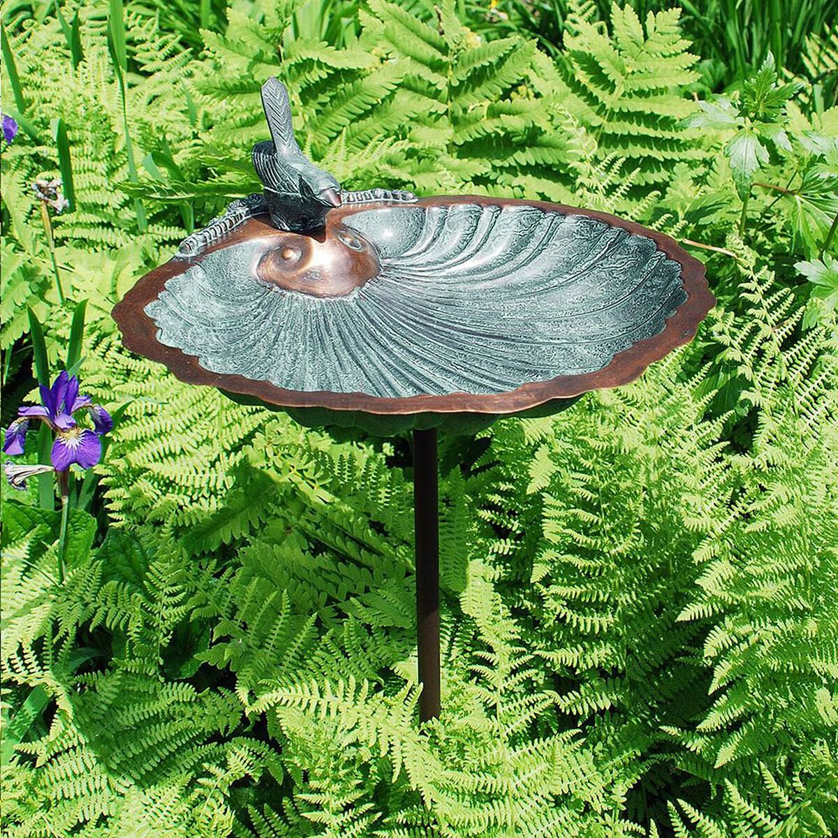 Scallop Shell Birdbath with Stand K51042