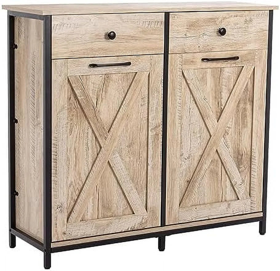 Double Tilt Out Trash Cabinet with Hideaway Drawer A2933