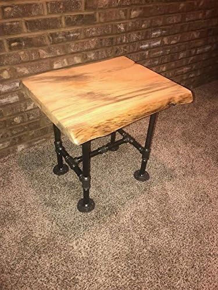 Industrial Pipe and Wood End Table G66525