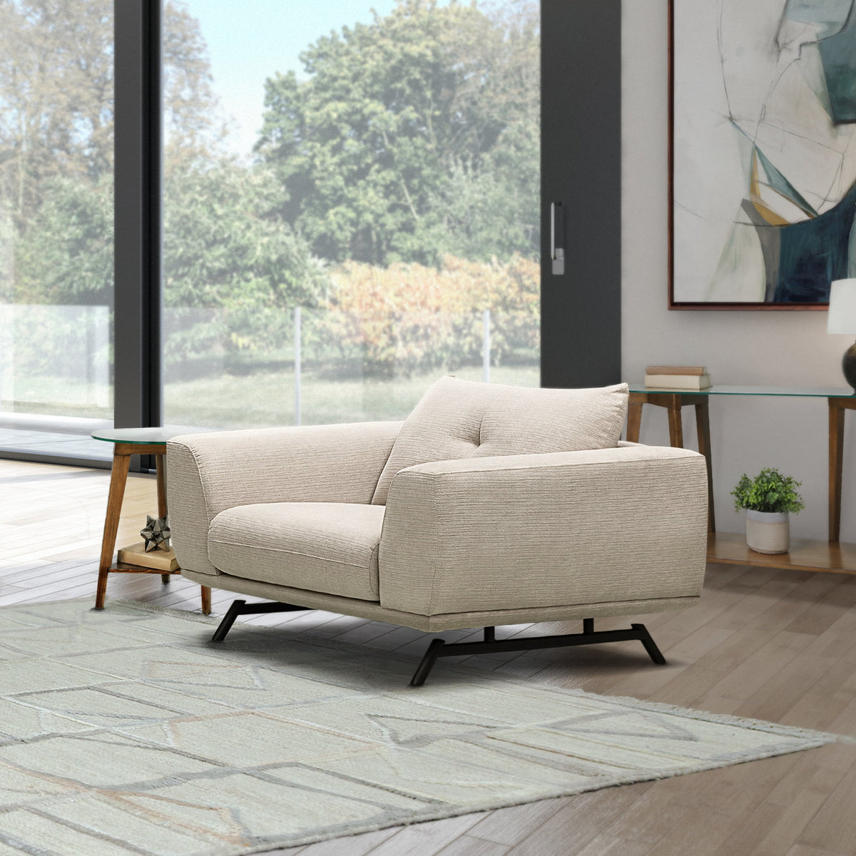 Cream 3-pc Fabric Sofa and 2 Chairs Set K894949