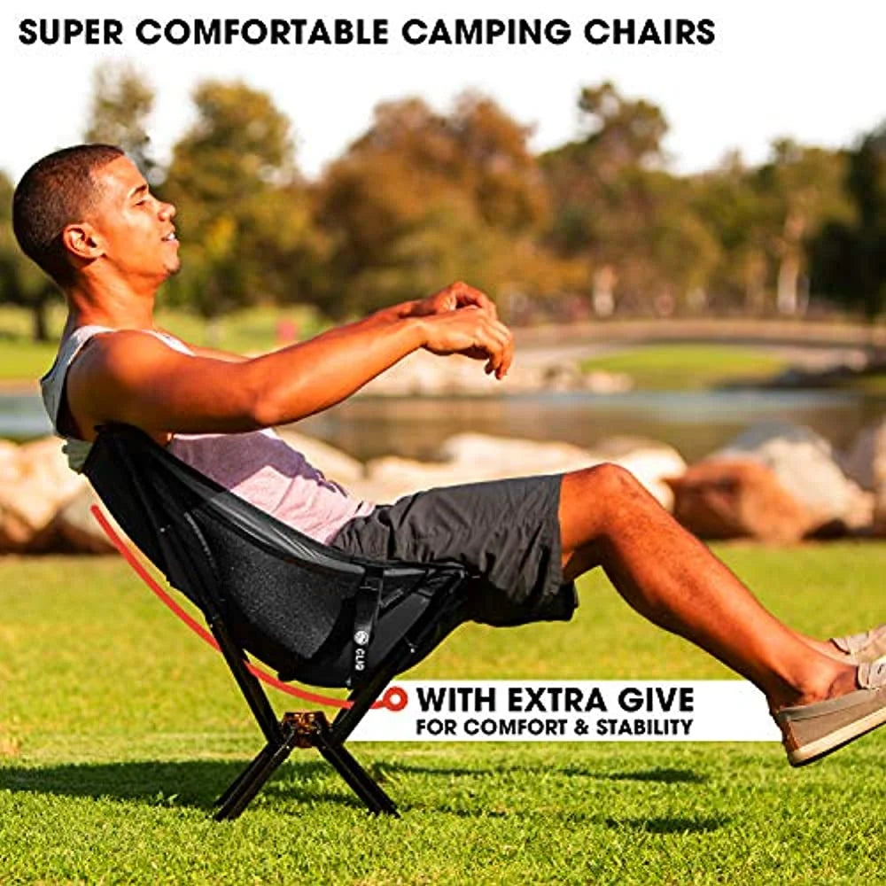 Portable Collapsible Camping Chair Supports 300 Lbs V4986