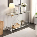 Console Sofa Table with Glass Tabletop and Acrylic Legs F9489