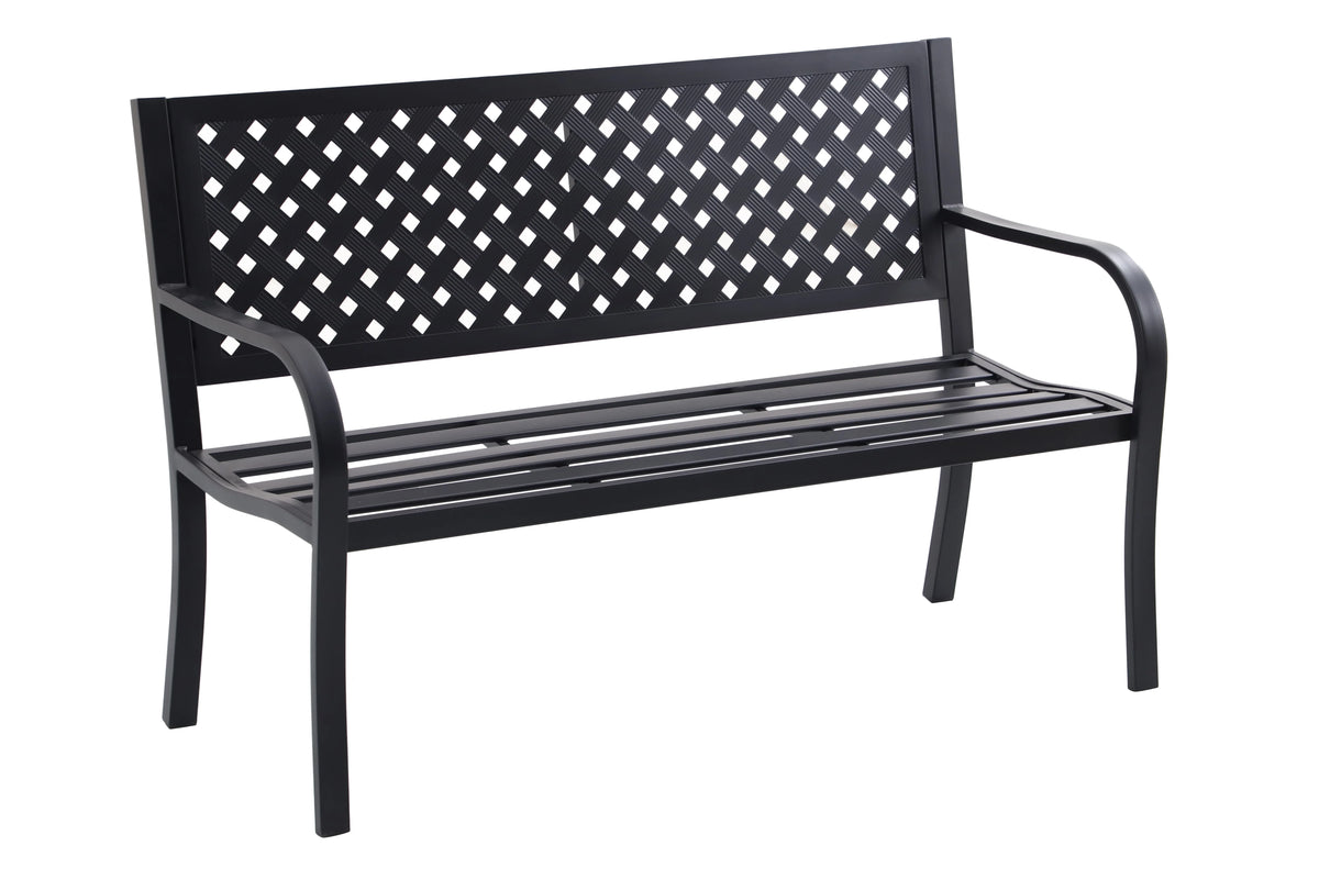 Black Steel Garden Bench E738