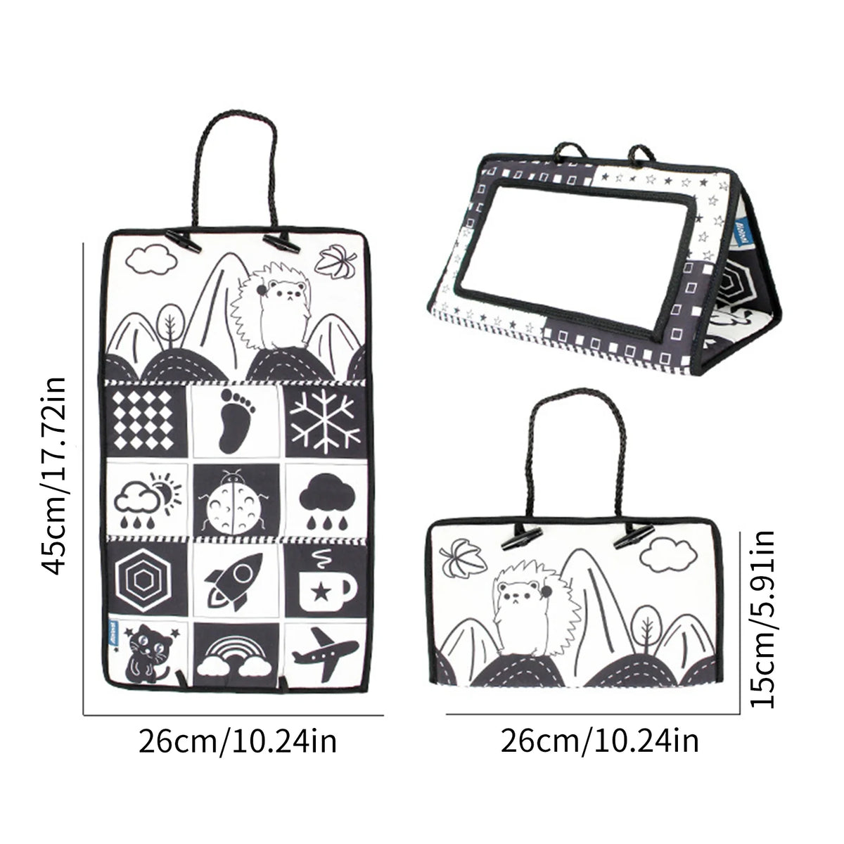Black White High Contrast Baby Tummy Time Toy B2420