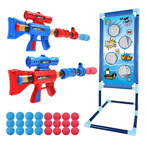 Shooting Game Toy with 2pk Air Guns, Target & 24 Foam Balls W912352