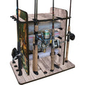 Fishing Rod Rack with 4 Bait Bin Storage C99779