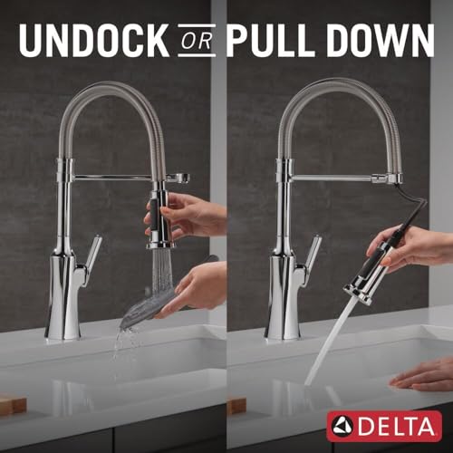 Brushed Nickel Kitchen Faucet with Pull Down Sprayer F930598