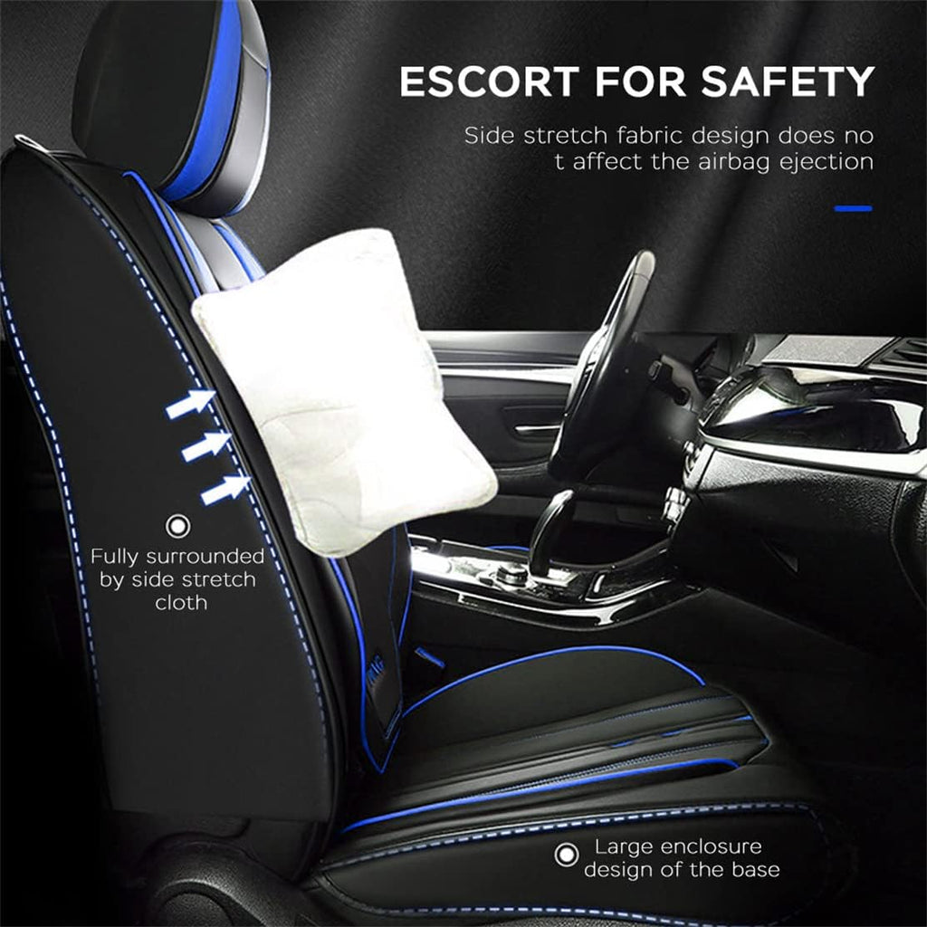 Car Seat Covers 5-Seat Waterproof All Weather Black Blue P94187