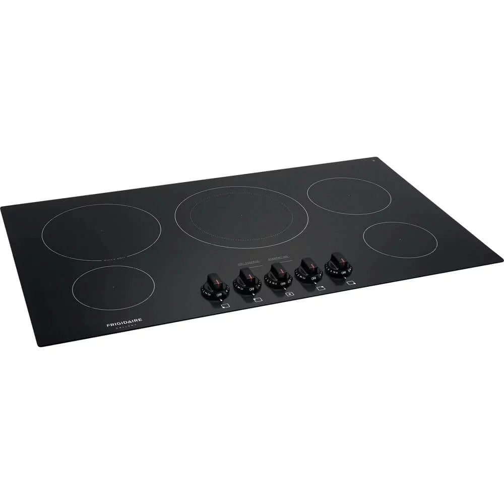 36 Electric Cooktop with 5 Elements Ceramic Glass in Black S661
