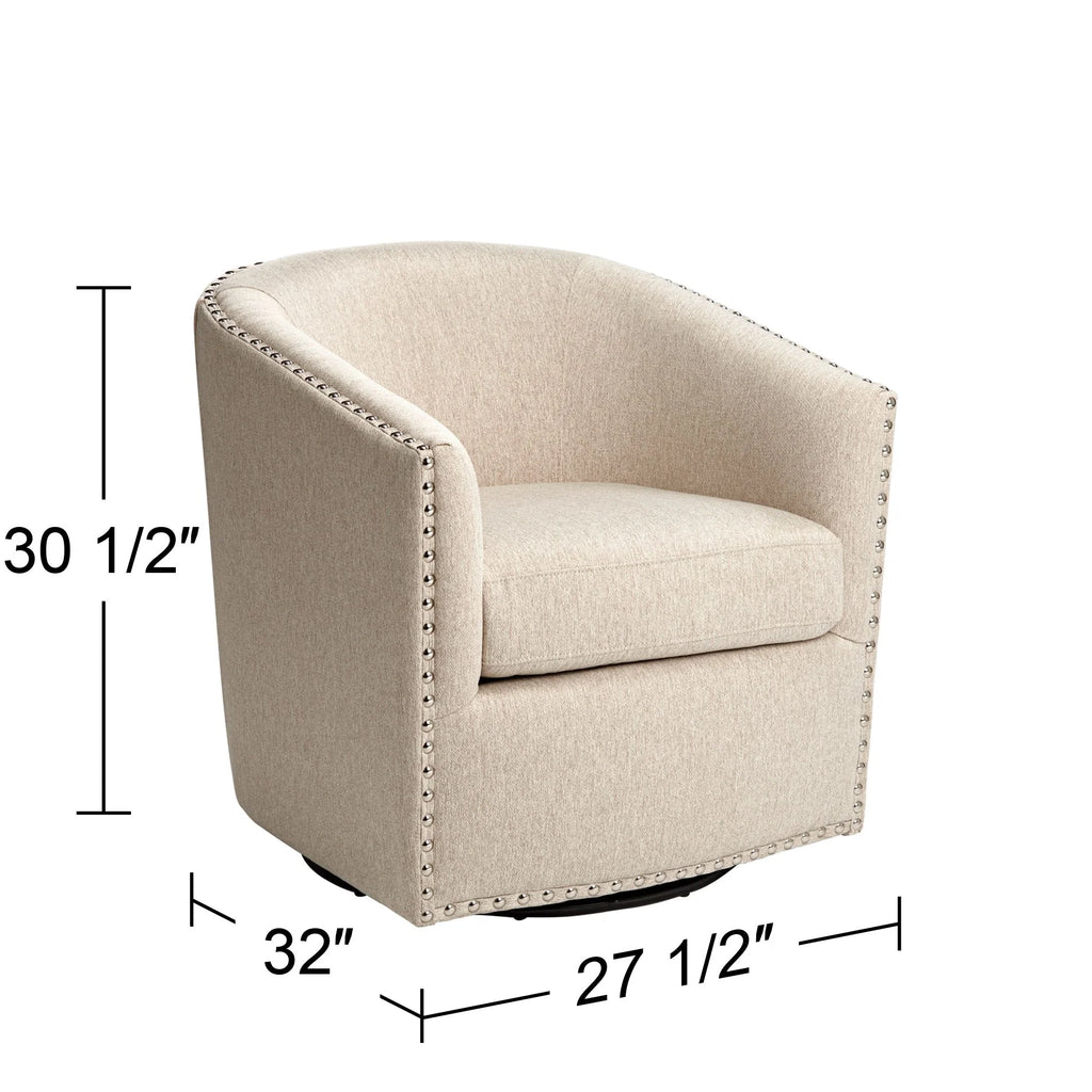 Oatmeal Swivel Accent Chair C6117