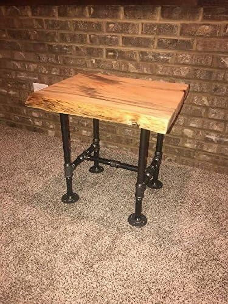 Industrial Pipe and Wood End Table G66525