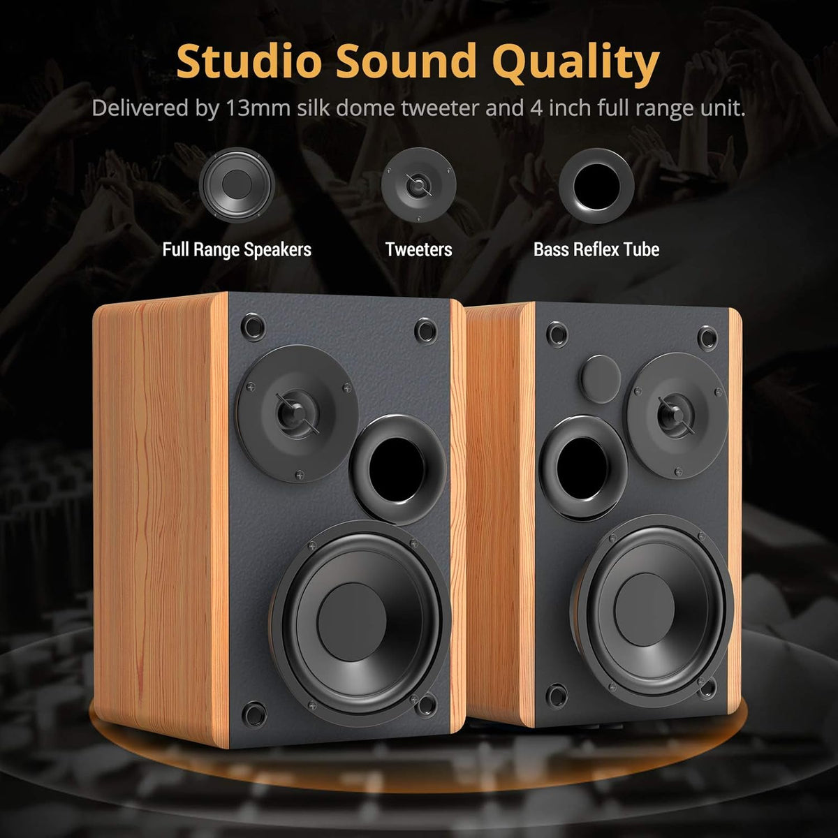 Bluetooth Bookshelf Speakers with Remote Control J16161