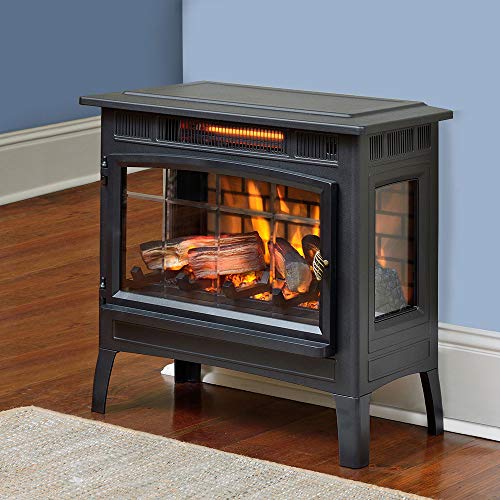 Black 3D Infrared Electric Fireplace Stove with Remote Control A731120