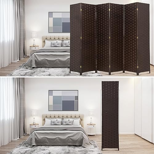 Black 4 Panel Room Divider 6FT Tall Wood Screen Z143