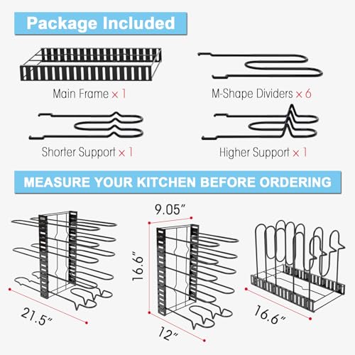 8-Tier Adjustable Heavy-Duty Pot and Pan Storage Rack U343854