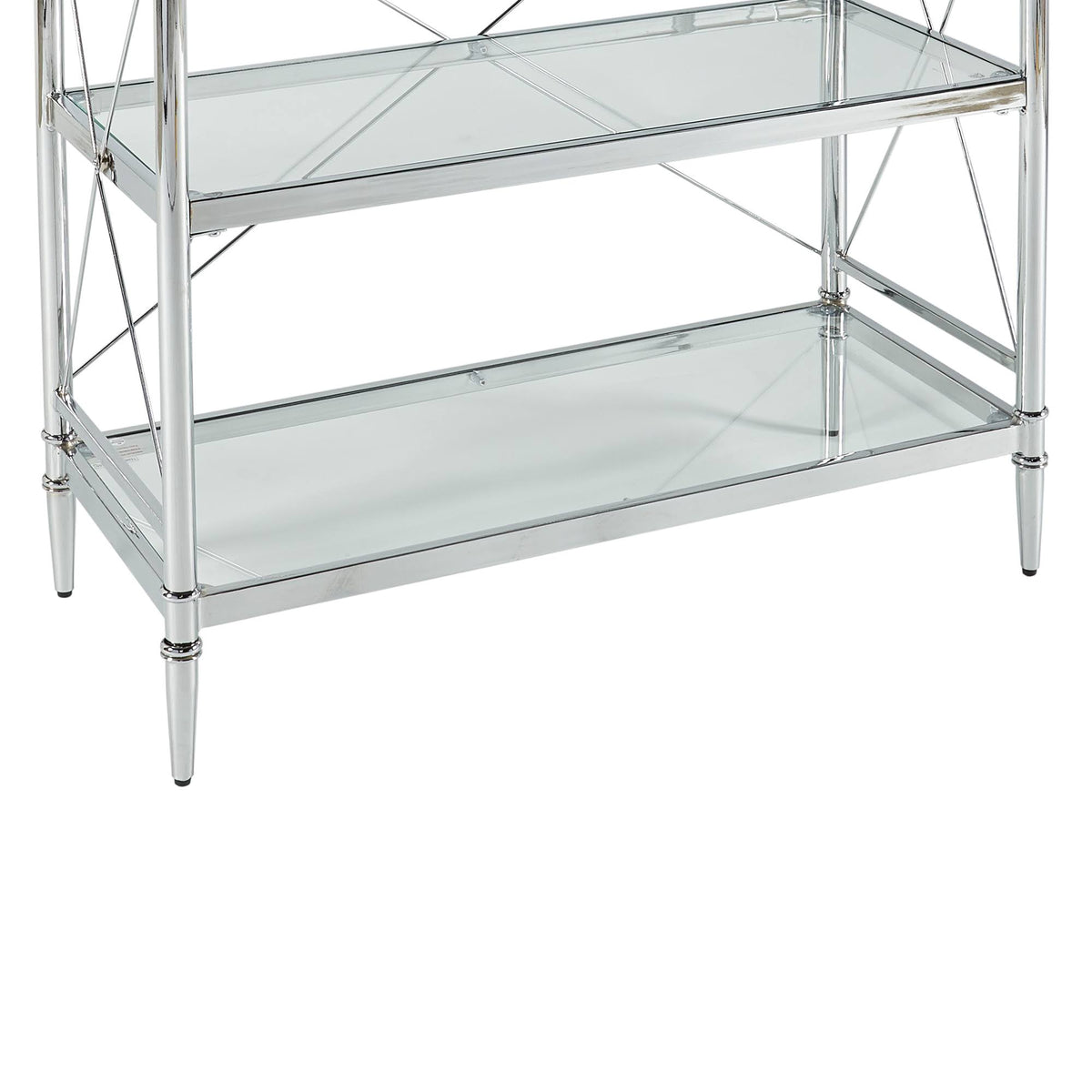 Chrome and Glass Floor Console X91896