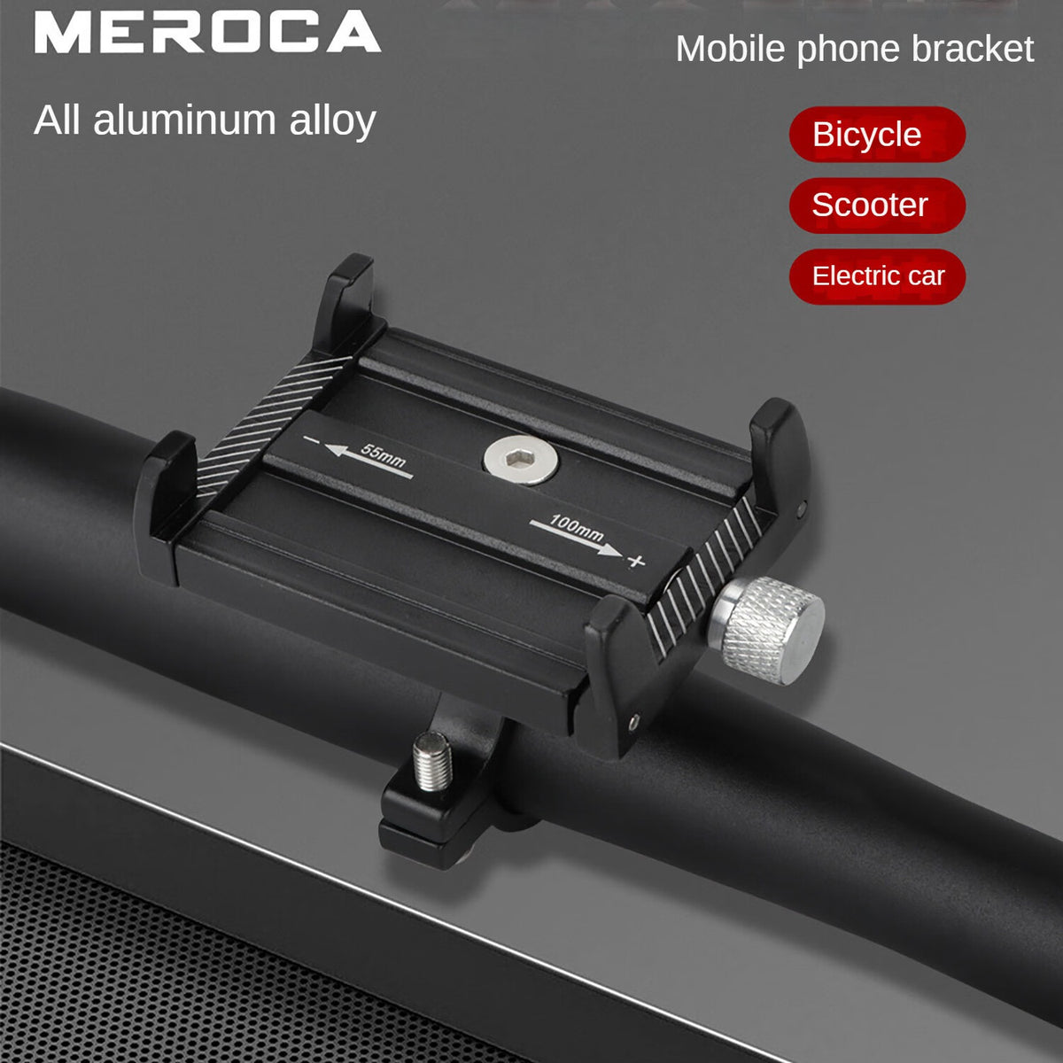 Black Metal Mobile Phone Holder for Motorcycle Scooter M9881