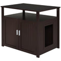 Wooden Cat Litter Box Enclosure with Adjustable Interior Wall P9889