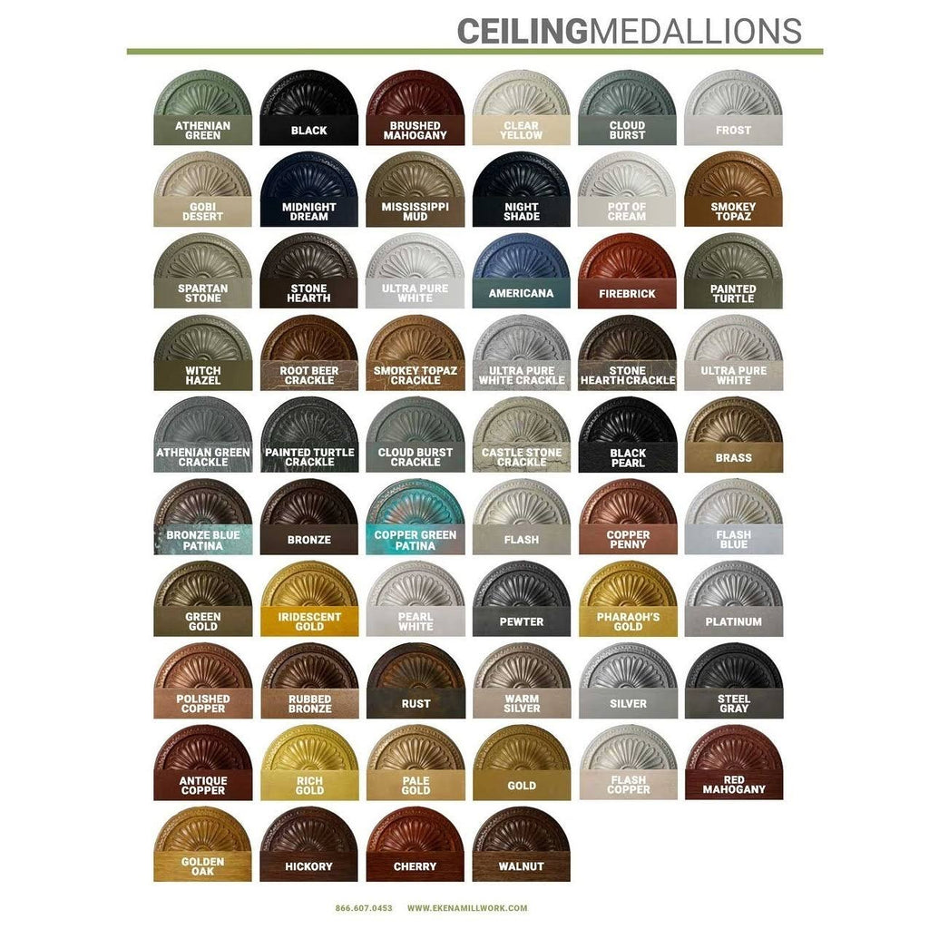 Salem Ceiling Medallion, Hand-Painted Green Gold C837329