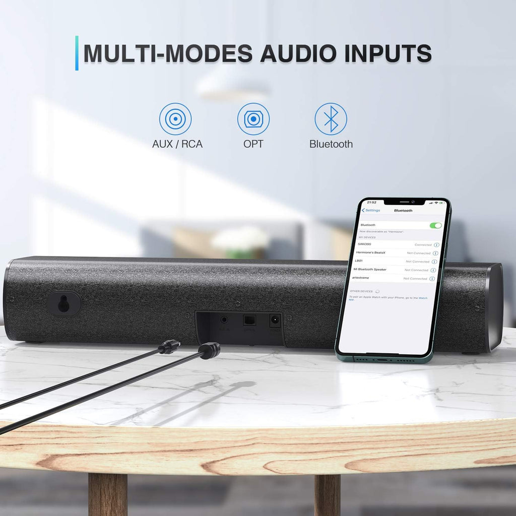 16'' Mini Sound Bar with Bluetooth, AUX/Opt, Pack of 2 O272