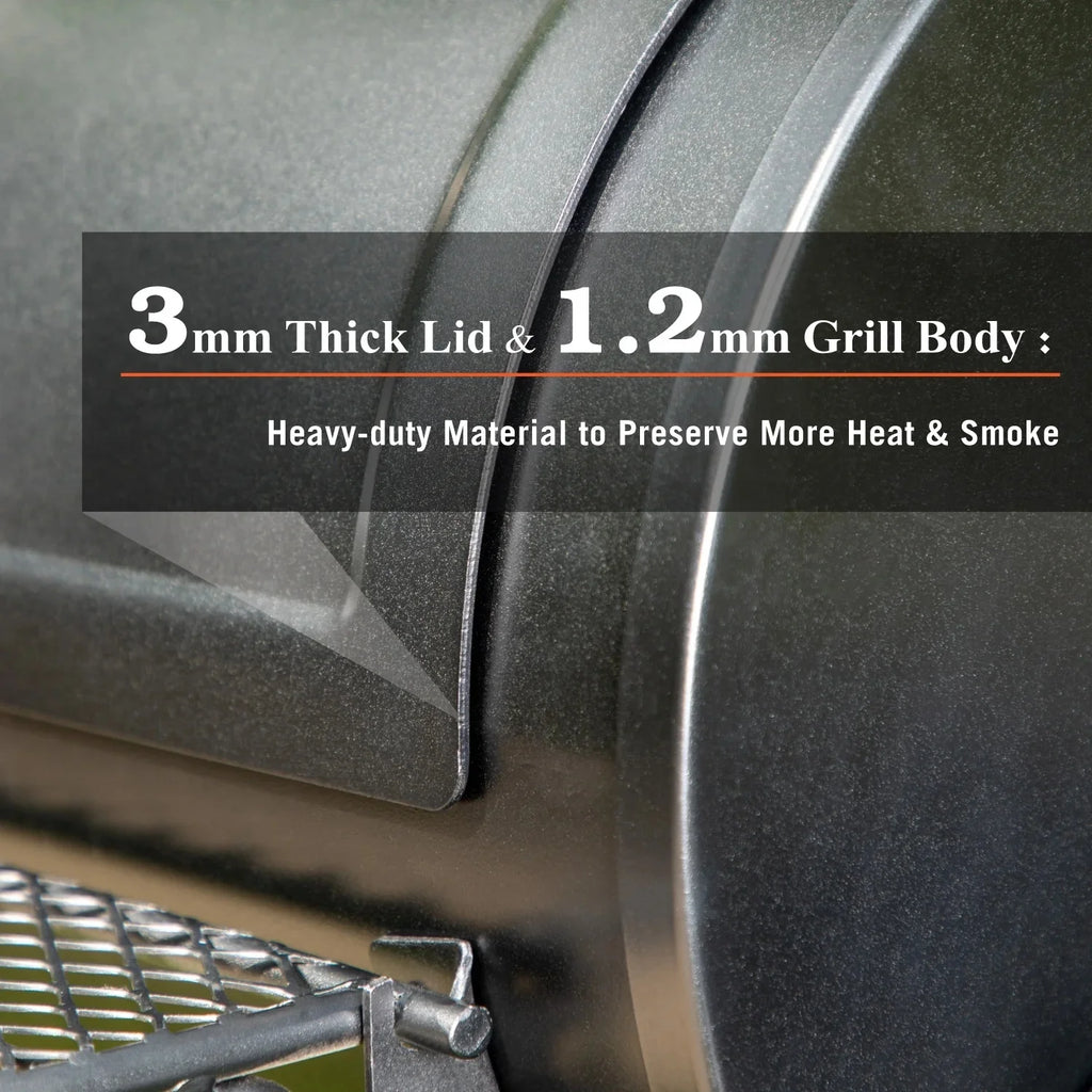 Charcoal Grill with Offset Smoker Black N4606