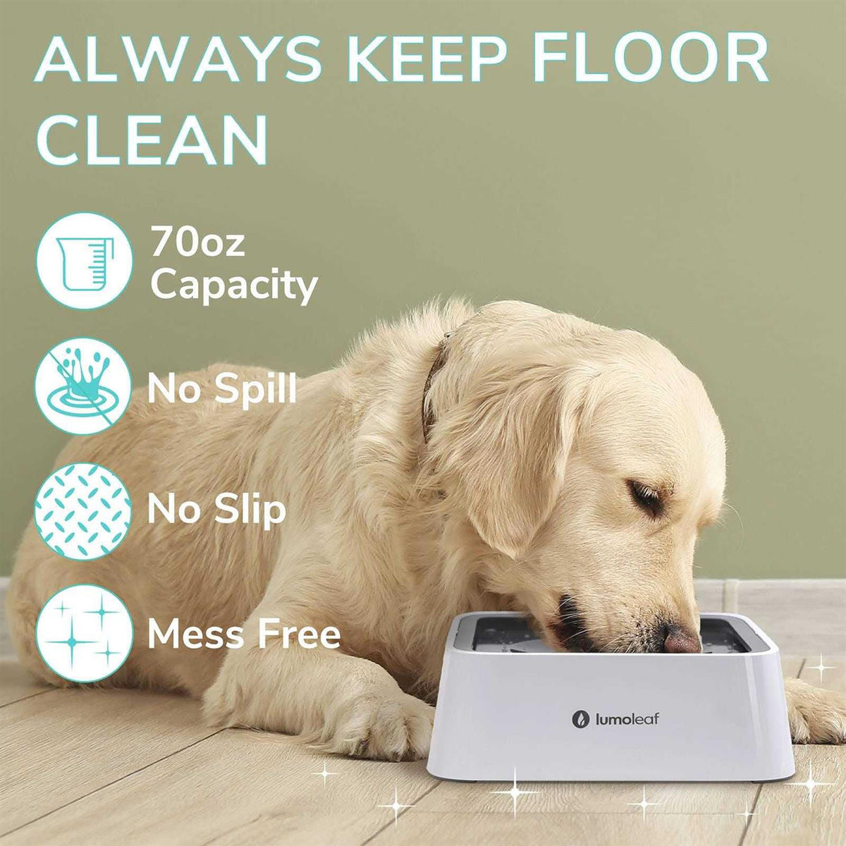 Dog Water Bowl Slow Feeder No Spill K837