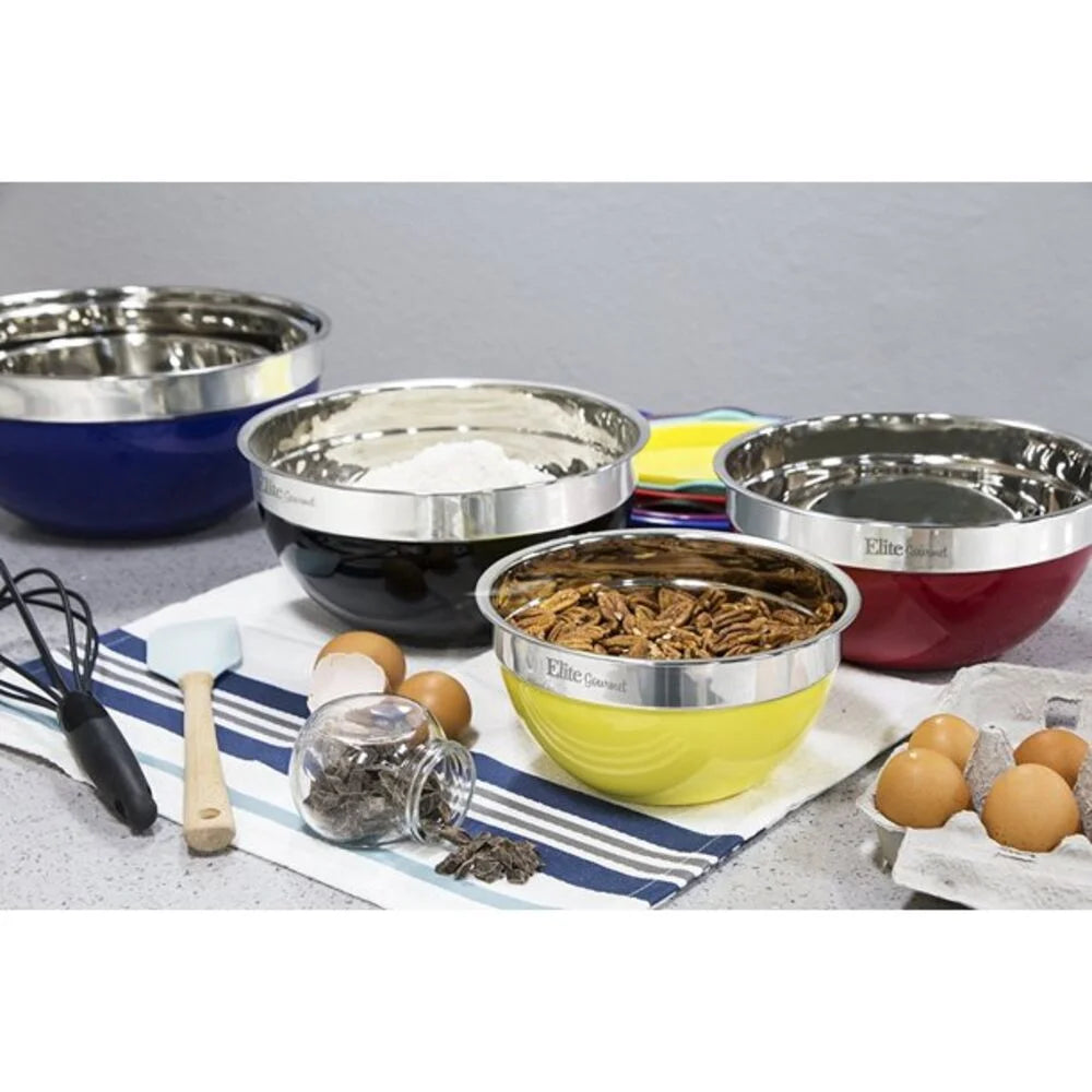 Silicone Stainless Steel Mixing Bowl Set 12 Pieces E9823