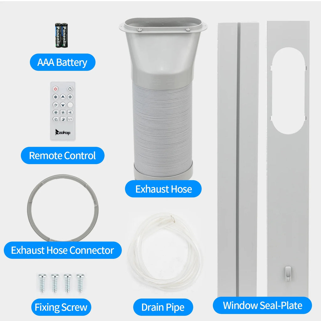 Portable Air Conditioner 7760BTU with Remote Control, White I857