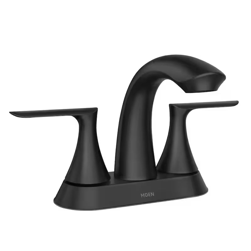 4 in. Centerset Double-Handle Bathroom Faucet Matte Black P5551
