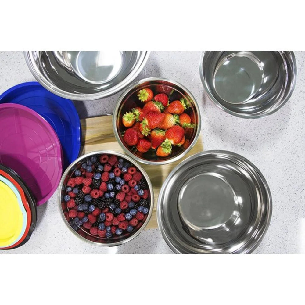 Silicone Stainless Steel Mixing Bowl Set 12 Pieces E9823