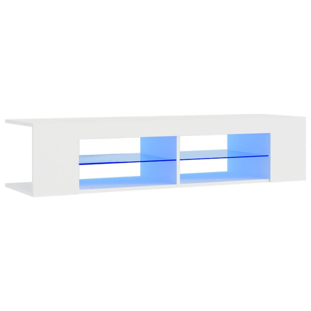 White Sonoma Oak TV Cabinet with LED Lights A443