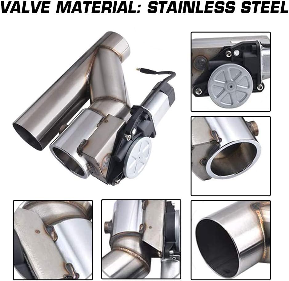 Electric Exhaust Cutout Valve 3.0 Inch 76mm Single Y Pipe with One Controller Remote Kit Y3416