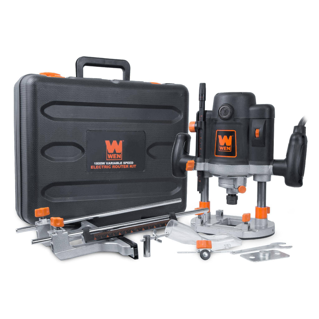 Variable Speed Plunge Woodworking Router Kit with Carrying Case & Edge Guide N94529